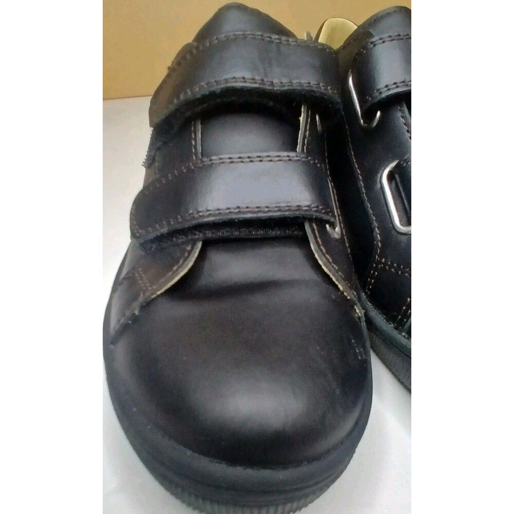 Naturino Boys Sz 2 EU 33 Black Leather School Shoes Hook And Loop - Picture 5 of 11